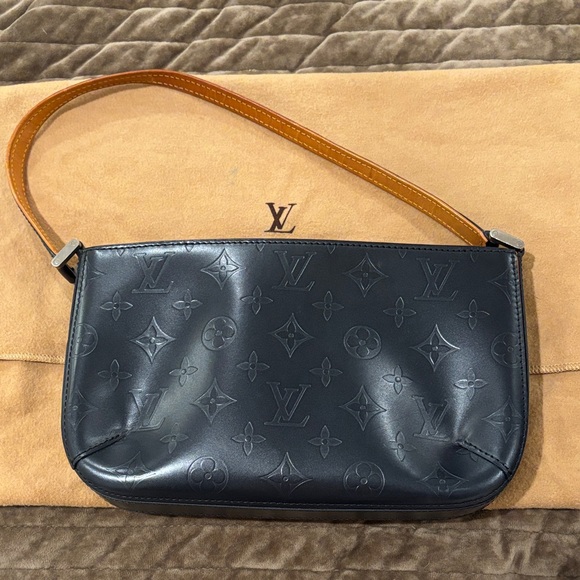 Louis Vuitton Navy Blue Embossed Bag - Picture 11 of 13
